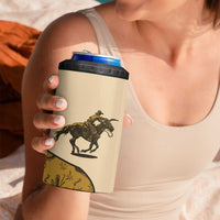 Cowboy 4 in 1 Can Cooler Tumbler Horse Riding Retro Western Yoke Beige - Wonder Print Shop