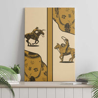 Cowboy Canvas Wall Art Horse Riding Retro Western Yoke Beige - Wonder Print Shop