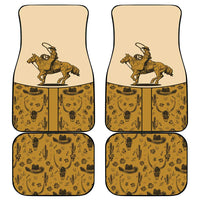 Cowboy Car Mats Horse Riding Retro Western Yoke Beige - Wonder Print Shop
