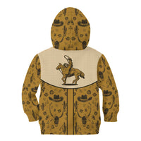 Cowboy Kid Hoodie Horse Riding Retro Western Yoke Beige - Wonder Print Shop