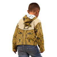 Cowboy Kid Hoodie Horse Riding Retro Western Yoke Beige - Wonder Print Shop
