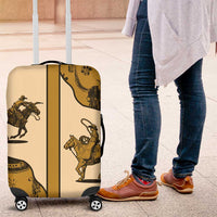 Cowboy Luggage Cover Horse Riding Retro Western Yoke Beige - Wonder Print Shop