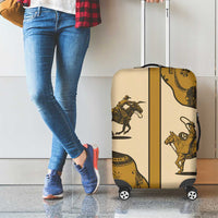 Cowboy Luggage Cover Horse Riding Retro Western Yoke Beige - Wonder Print Shop