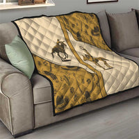 Cowboy Quilt Horse Riding Retro Western Yoke Beige - Wonder Print Shop