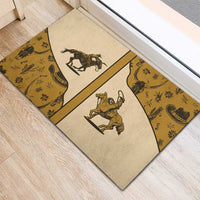Cowboy Rubber Doormat Horse Riding Retro Western Yoke Beige - Wonder Print Shop