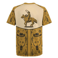 Cowboy Rugby Jersey Horse Riding Retro Western Yoke Beige - Wonder Print Shop