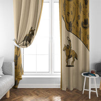 Cowboy Window Curtain Horse Riding Retro Western Yoke Beige - Wonder Print Shop