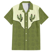Cowboy Family Matching Off The Shoulder Long Sleeve Dress and Hawaiian Shirt Cactus Retro Western Yoke - Wonder Print Shop