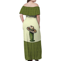 Cowboy Family Matching Off Shoulder Maxi Dress and Hawaiian Shirt Cactus Retro Western Yoke - Wonder Print Shop