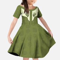 Cowboy Family Matching Short Sleeve Bodycon Dress and Hawaiian Shirt Cactus Retro Western Yoke - Wonder Print Shop
