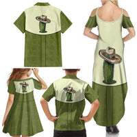 Cowboy Family Matching Summer Maxi Dress and Hawaiian Shirt Cactus Retro Western Yoke - Wonder Print Shop