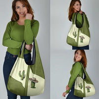 Cowboy Grocery Bag Cactus Retro Western Yoke - Wonder Print Shop