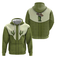 Cowboy Hoodie Cactus Retro Western Yoke - Wonder Print Shop