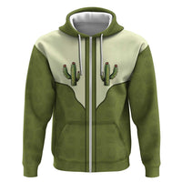 Cowboy Hoodie Cactus Retro Western Yoke - Wonder Print Shop