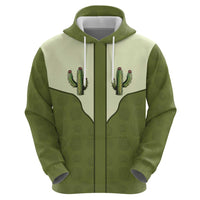 Cowboy Hoodie Cactus Retro Western Yoke - Wonder Print Shop