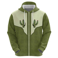 Cowboy Hoodie Cactus Retro Western Yoke - Wonder Print Shop