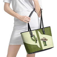 Cowboy Leather Tote Bag Cactus Retro Western Yoke - Wonder Print Shop