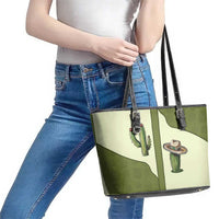 Cowboy Leather Tote Bag Cactus Retro Western Yoke - Wonder Print Shop