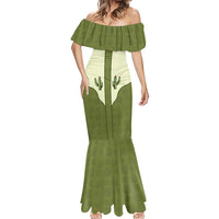 Cowboy Mermaid Dress Cactus Retro Western Yoke - Wonder Print Shop