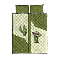 Cowboy Quilt Bed Set Cactus Retro Western Yoke - Wonder Print Shop