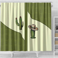 Cowboy Shower Curtain Cactus Retro Western Yoke - Wonder Print Shop