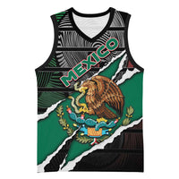 Personalized Mexico Basketball Jersey Mexican Patriotic Eagle Emblem - Fierce National Pride - Wonder Print Shop