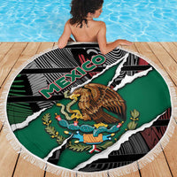 Mexico Beach Blanket Mexican Patriotic Eagle Emblem - Fierce National Pride - Wonder Print Shop