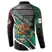 Personalized Mexico Button Sweatshirt Mexican Patriotic Eagle Emblem - Fierce National Pride - Wonder Print Shop