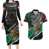 Personalized Mexico Couples Matching Long Sleeve Bodycon Dress and Hawaiian Shirt Mexican Patriotic Eagle Emblem - Fierce National Pride - Wonder Print Shop