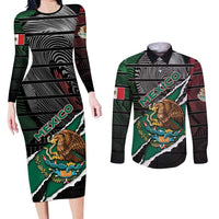 Personalized Mexico Couples Matching Long Sleeve Bodycon Dress and Long Sleeve Button Shirt Mexican Patriotic Eagle Emblem - Fierce National Pride - Wonder Print Shop