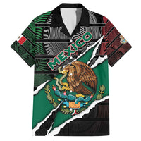Personalized Mexico Family Matching Off The Shoulder Long Sleeve Dress and Hawaiian Shirt Mexican Patriotic Eagle Emblem - Fierce National Pride - Wonder Print Shop