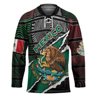 Personalized Mexico Hockey Jersey Mexican Patriotic Eagle Emblem - Fierce National Pride - Wonder Print Shop