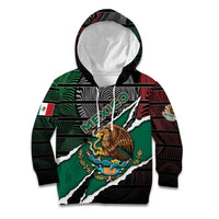 Personalized Mexico Kid Hoodie Mexican Patriotic Eagle Emblem - Fierce National Pride - Wonder Print Shop