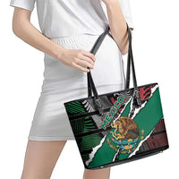 Mexico Leather Tote Bag Mexican Patriotic Eagle Emblem - Fierce National Pride - Wonder Print Shop
