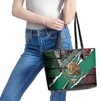 Mexico Leather Tote Bag Mexican Patriotic Eagle Emblem - Fierce National Pride - Wonder Print Shop