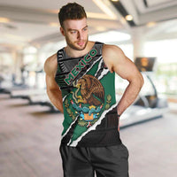 Personalized Mexico Men Tank Top Mexican Patriotic Eagle Emblem - Fierce National Pride - Wonder Print Shop