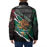 Personalized Mexico Padded Jacket Mexican Patriotic Eagle Emblem - Fierce National Pride - Wonder Print Shop