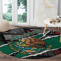 Mexico Round Carpet Mexican Patriotic Eagle Emblem - Fierce National Pride - Wonder Print Shop