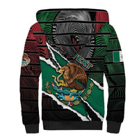 Personalized Mexico Sherpa Hoodie Mexican Patriotic Eagle Emblem - Fierce National Pride - Wonder Print Shop