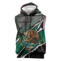 Personalized Mexico Sleeveless Zip Hoodie Mexican Patriotic Eagle Emblem - Fierce National Pride - Wonder Print Shop