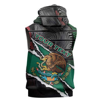 Personalized Mexico Sleeveless Zip Hoodie Mexican Patriotic Eagle Emblem - Fierce National Pride - Wonder Print Shop