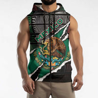 Personalized Mexico Sleeveless Zip Hoodie Mexican Patriotic Eagle Emblem - Fierce National Pride - Wonder Print Shop