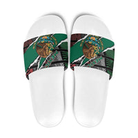 Mexico Slide Sandals Mexican Patriotic Eagle Emblem - Fierce National Pride - Wonder Print Shop