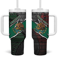 Personalized Mexico Tumbler With Handle Mexican Patriotic Eagle Emblem - Fierce National Pride - Wonder Print Shop
