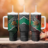 Personalized Mexico Tumbler With Handle Mexican Patriotic Eagle Emblem - Fierce National Pride - Wonder Print Shop