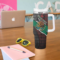 Personalized Mexico Tumbler With Handle Mexican Patriotic Eagle Emblem - Fierce National Pride - Wonder Print Shop