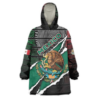 Personalized Mexico Wearable Blanket Hoodie Mexican Patriotic Eagle Emblem - Fierce National Pride - Wonder Print Shop