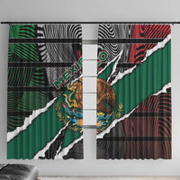 Mexico Window Curtain Mexican Patriotic Eagle Emblem - Fierce National Pride - Wonder Print Shop