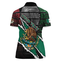 Personalized Mexico Women Polo Shirt Mexican Patriotic Eagle Emblem - Fierce National Pride - Wonder Print Shop