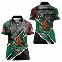 Personalized Mexico Women Polo Shirt Mexican Patriotic Eagle Emblem - Fierce National Pride - Wonder Print Shop
